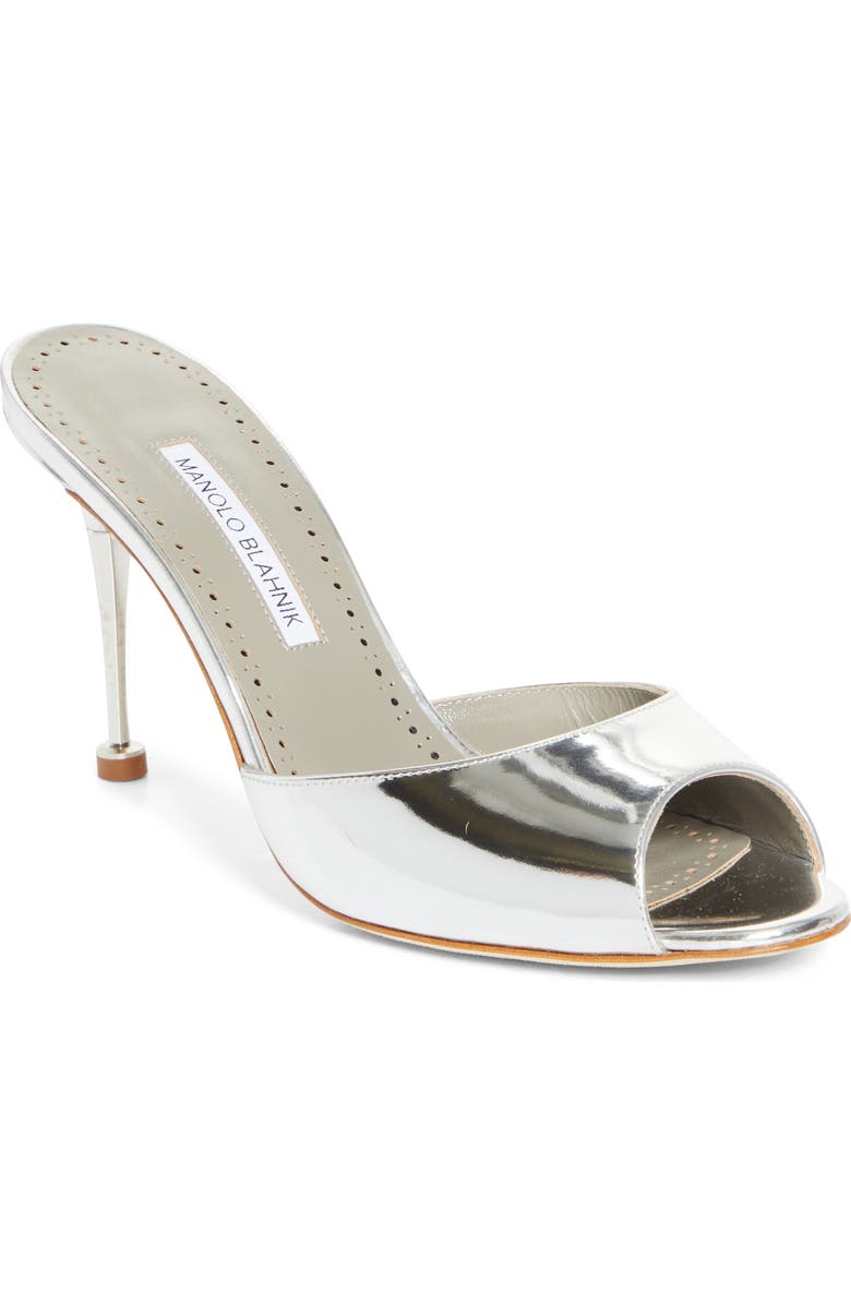 Manolo Blahnik Astucla Sandal, Main, color, Silver