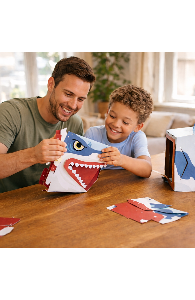 3D Paper Mask 3D Paper Shark Mask Craft for Kids (2 Pack), Fun & Easy Activity for Creative Play, Alternate, color, Blue