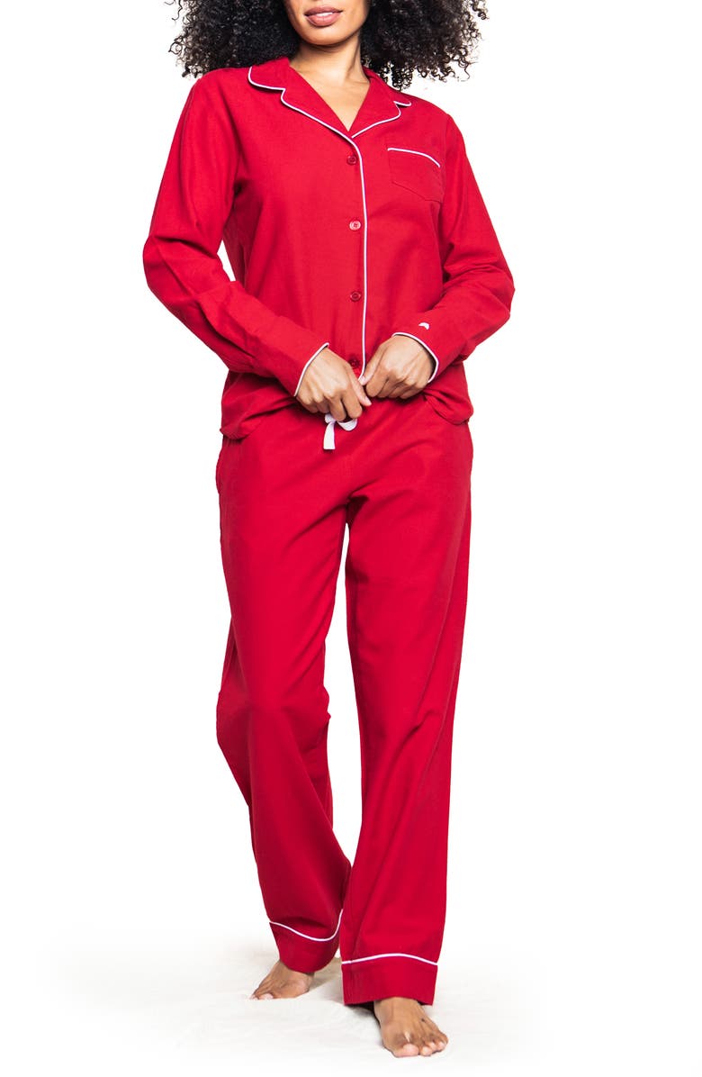Petite Plume Red Flannel Pajama Set, Main, color, Red