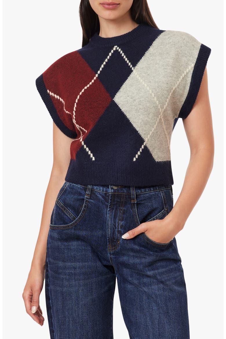 Argyle Sweater Vest, Main, color, NAVY WITH WINETASTING