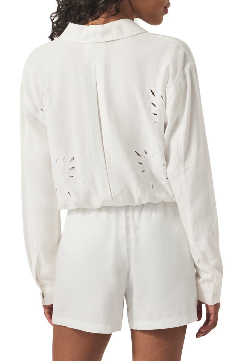 Splendid Cayden Embroidered Crop Jacket, Alternate, color, White