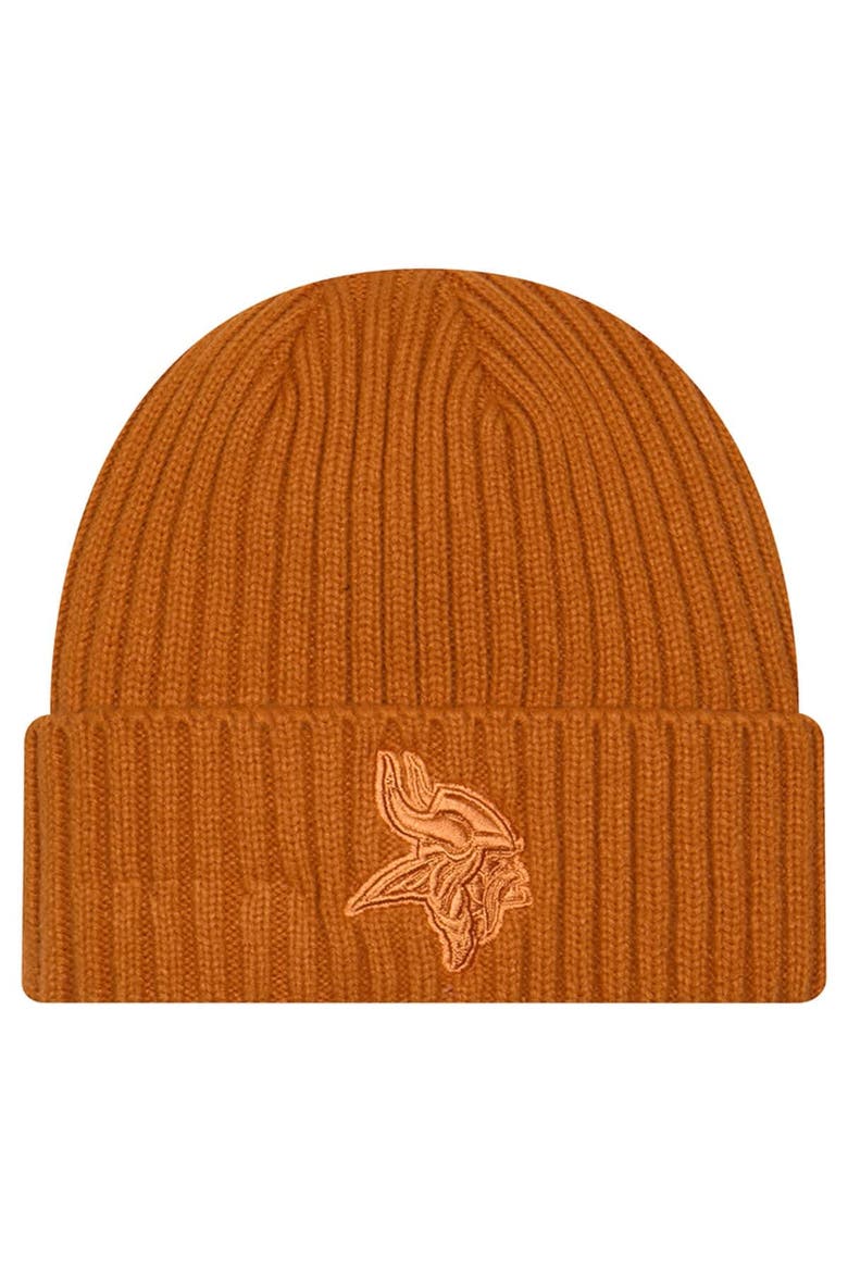 Men's New Era Brown Minnesota Vikings Color Pack Cuffed Knit Hat, Main, color, Brown
