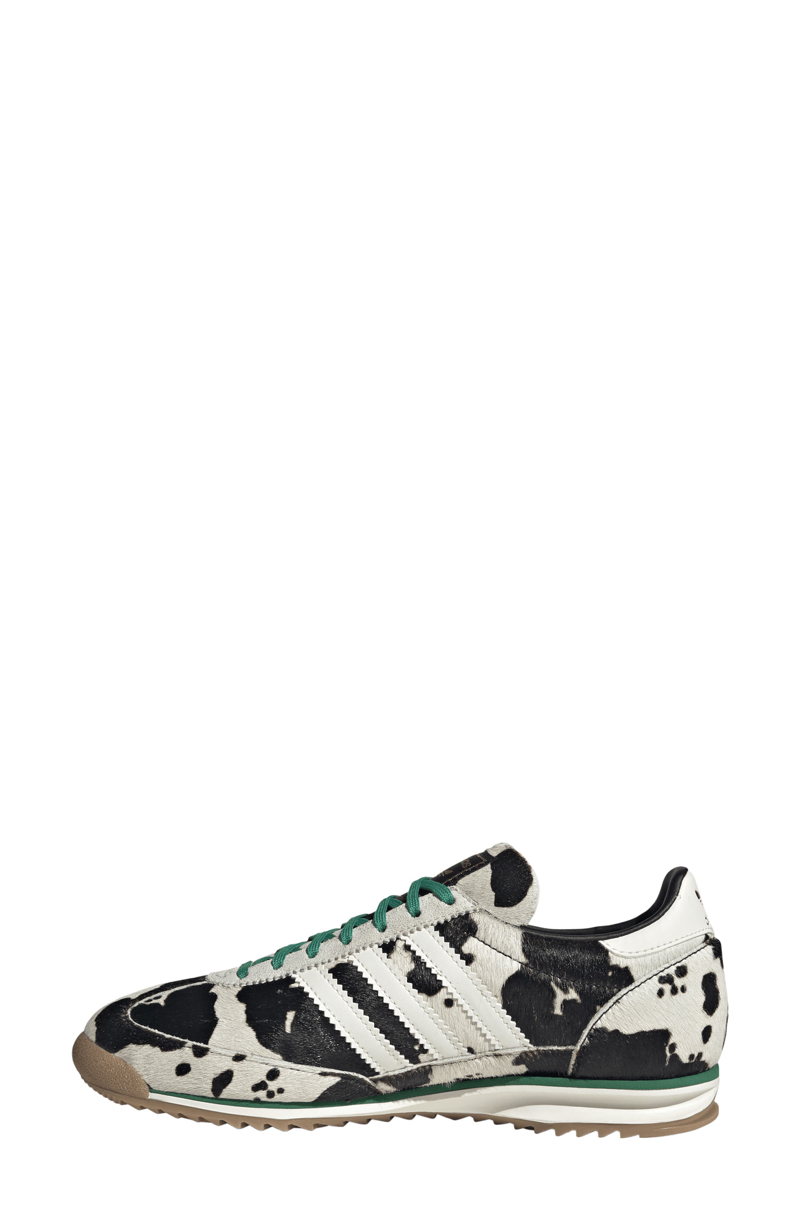 adidas SL 72 OG 'Cow' Genuine Calf Hair Sneaker, Alternate, color, Black/ Off White/ Court Green