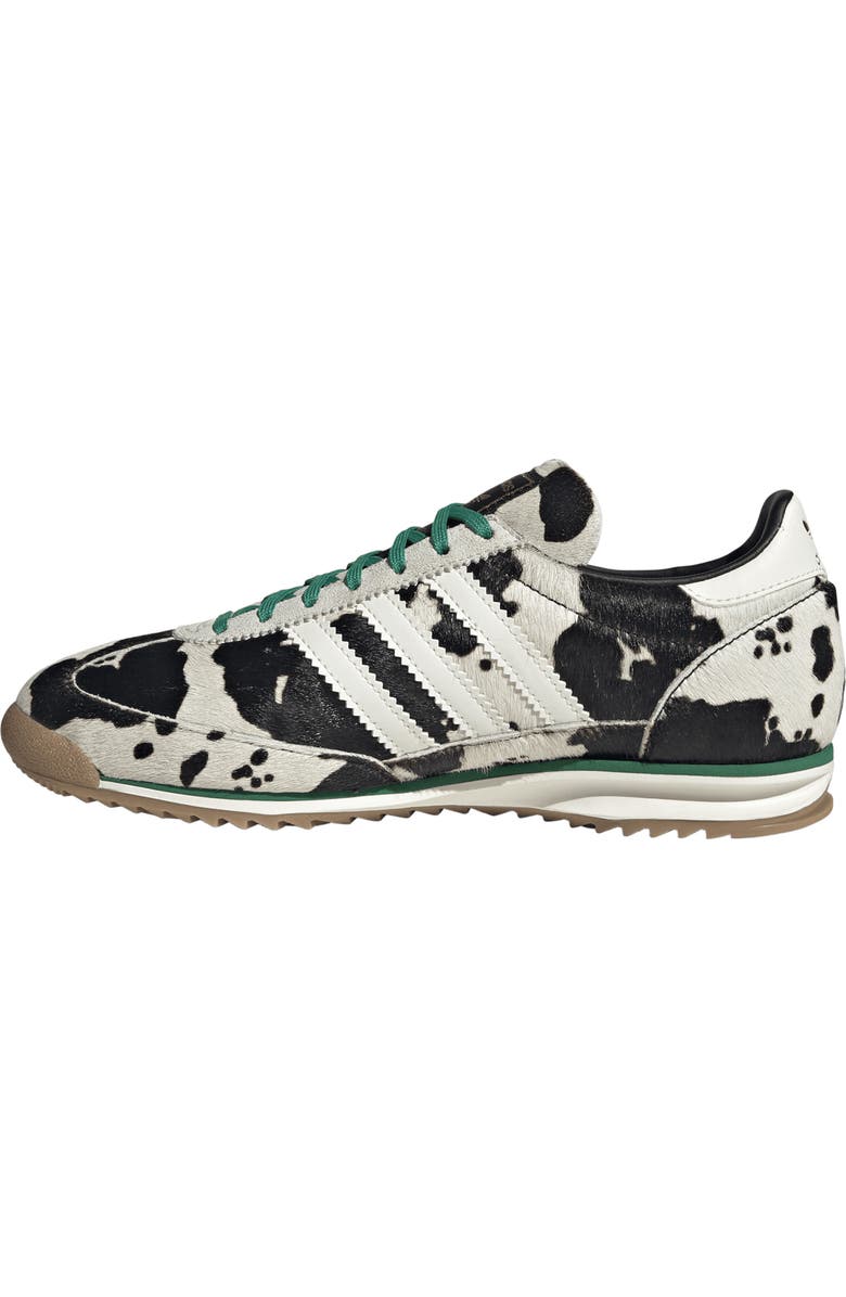 adidas SL 72 OG 'Cow' Genuine Calf Hair Sneaker, Alternate, color, Black/ Off White/ Court Green