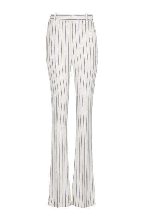 Straight-leg pinstripe trousers
