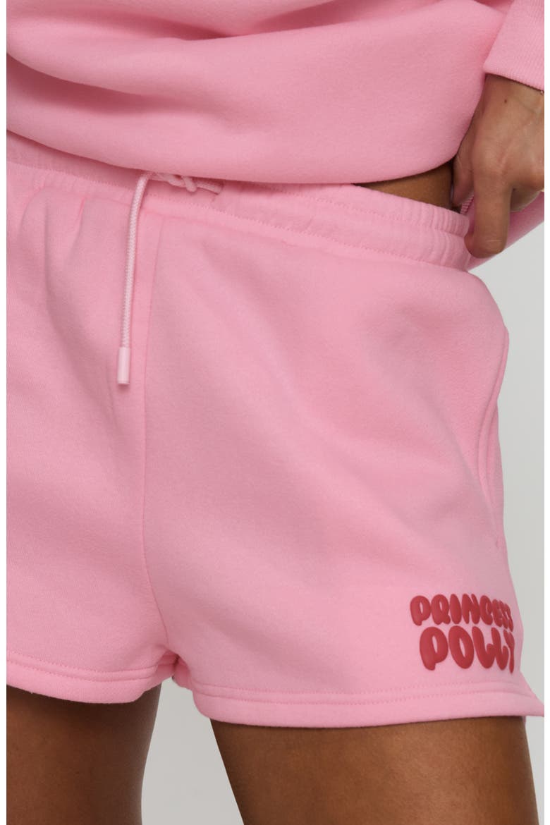 Cotton Blend Drawstring Sweat Shorts, Alternate, color, PINK / RED