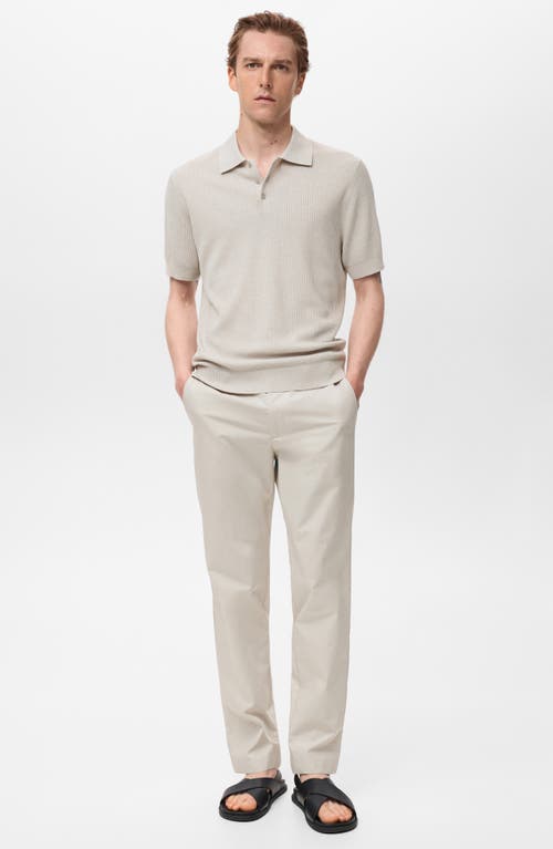Mango Ribbed Polo Sweater In Gray