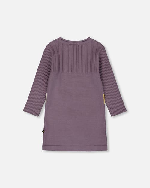 Deux Par Deux Jacquard Sweater Dress With Polka Dot In Multi