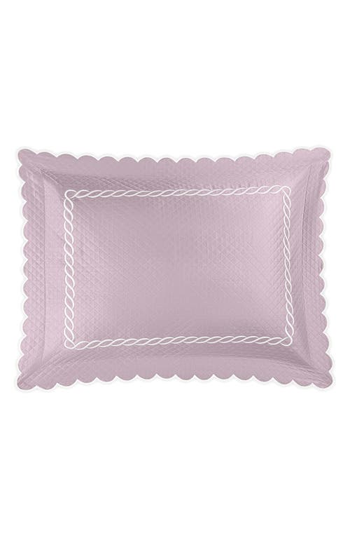 Matouk Classic Chain Scallop Matelasse King Sham In Deep Lilac/bone