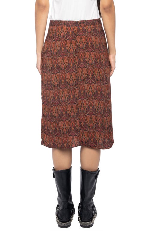 Zadig & Voltaire Julien Soft Paisley Pencil Skirt In Brown