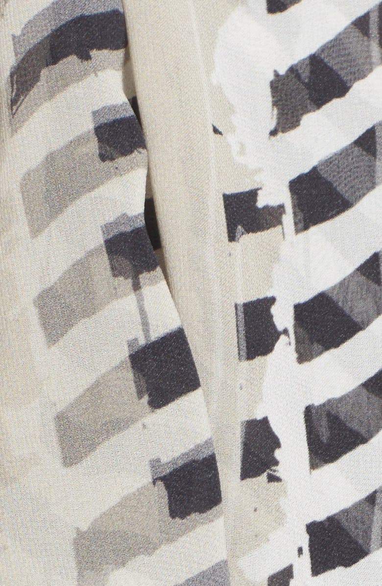 St. John Collection Stencil Stripe Silk Georgette Scarf, Alternate, color,