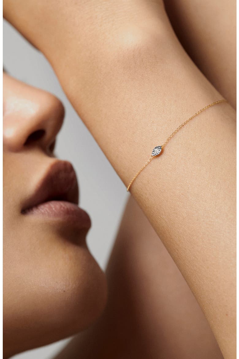 Lab Grown Diamond Marquise Pendant Bracelet, Alternate, color, 14K GOLD