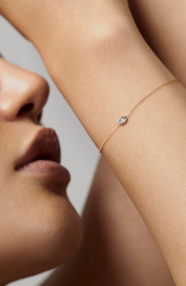 Monica Vinader Lab Grown Diamond Marquise Pendant Bracelet, Alternate, color, 14K Gold