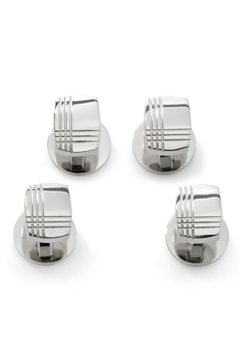 Tartan Stud Set, Main, color, SILVER