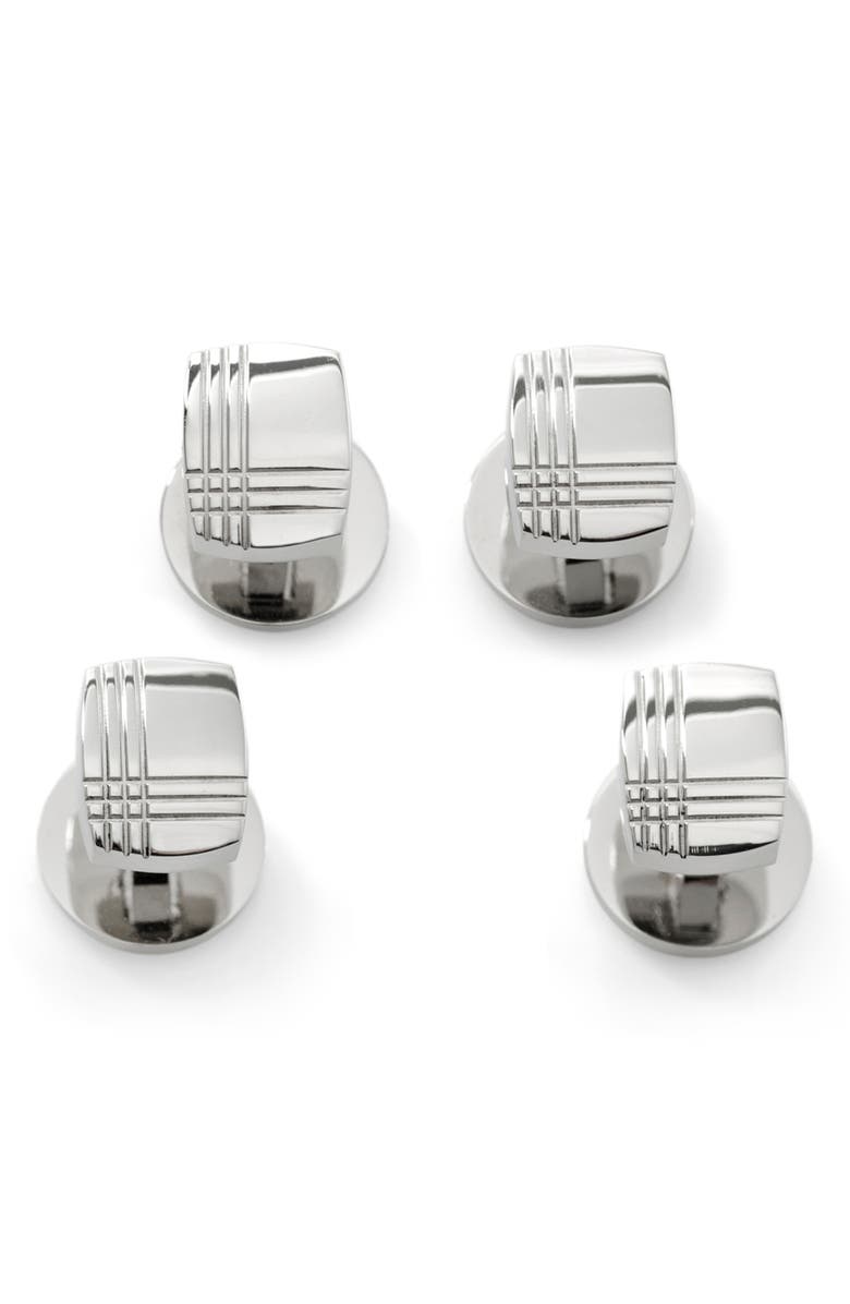 Cufflinks, Inc. Tartan Stud Set, Main, color, Silver