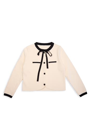 Saachi Tie Front Cardigan In Brown