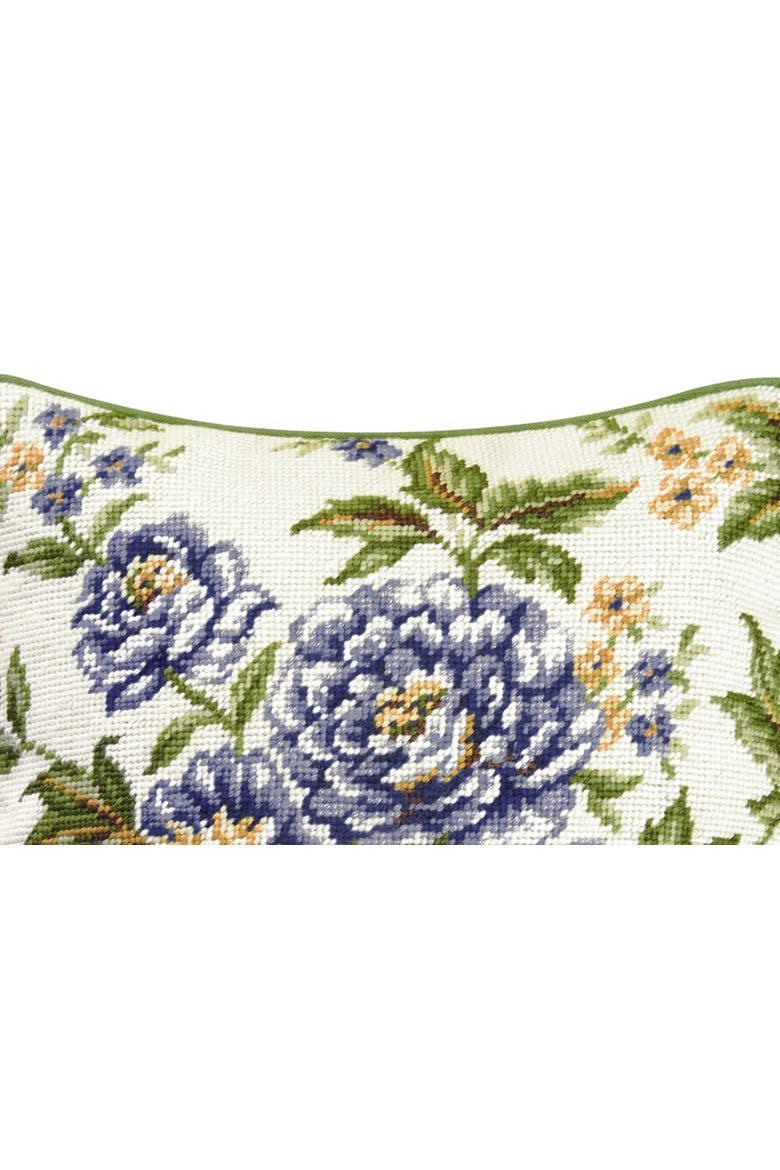 Blue Brianna Needlepoint Accent Pillow, Alternate, color, Blue