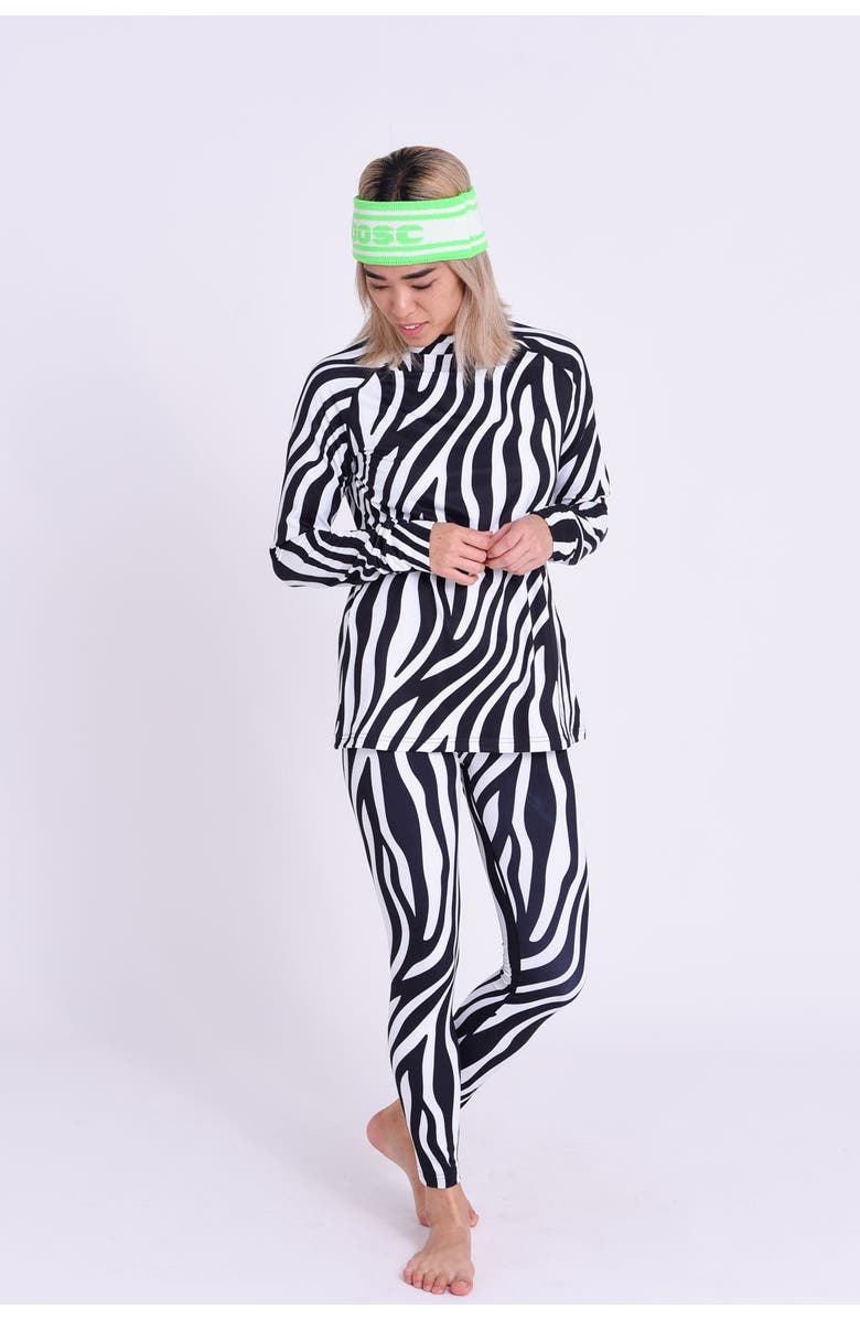 OOSC Baselayer Top - Hotel California Zebra Print Women's, Alternate, color, Multi-Colour