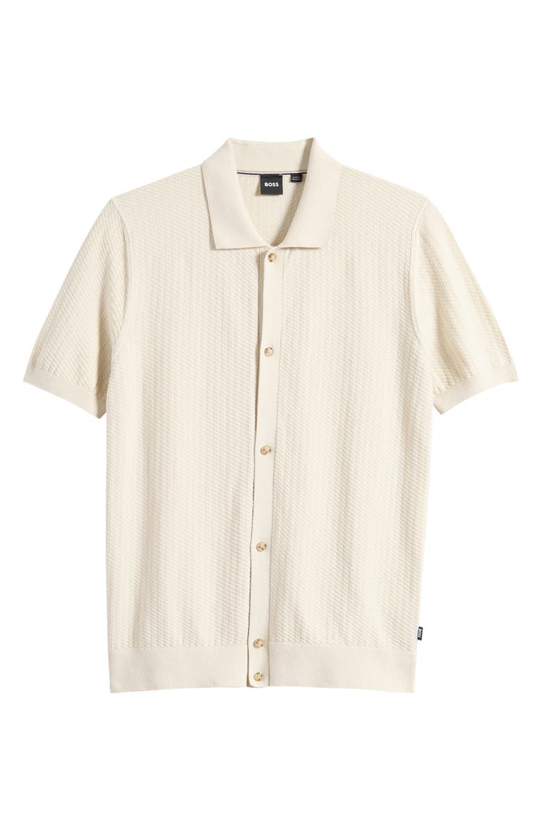 BOSS Iseppo Short Sleeve Cardigan, Main, color, Open White
