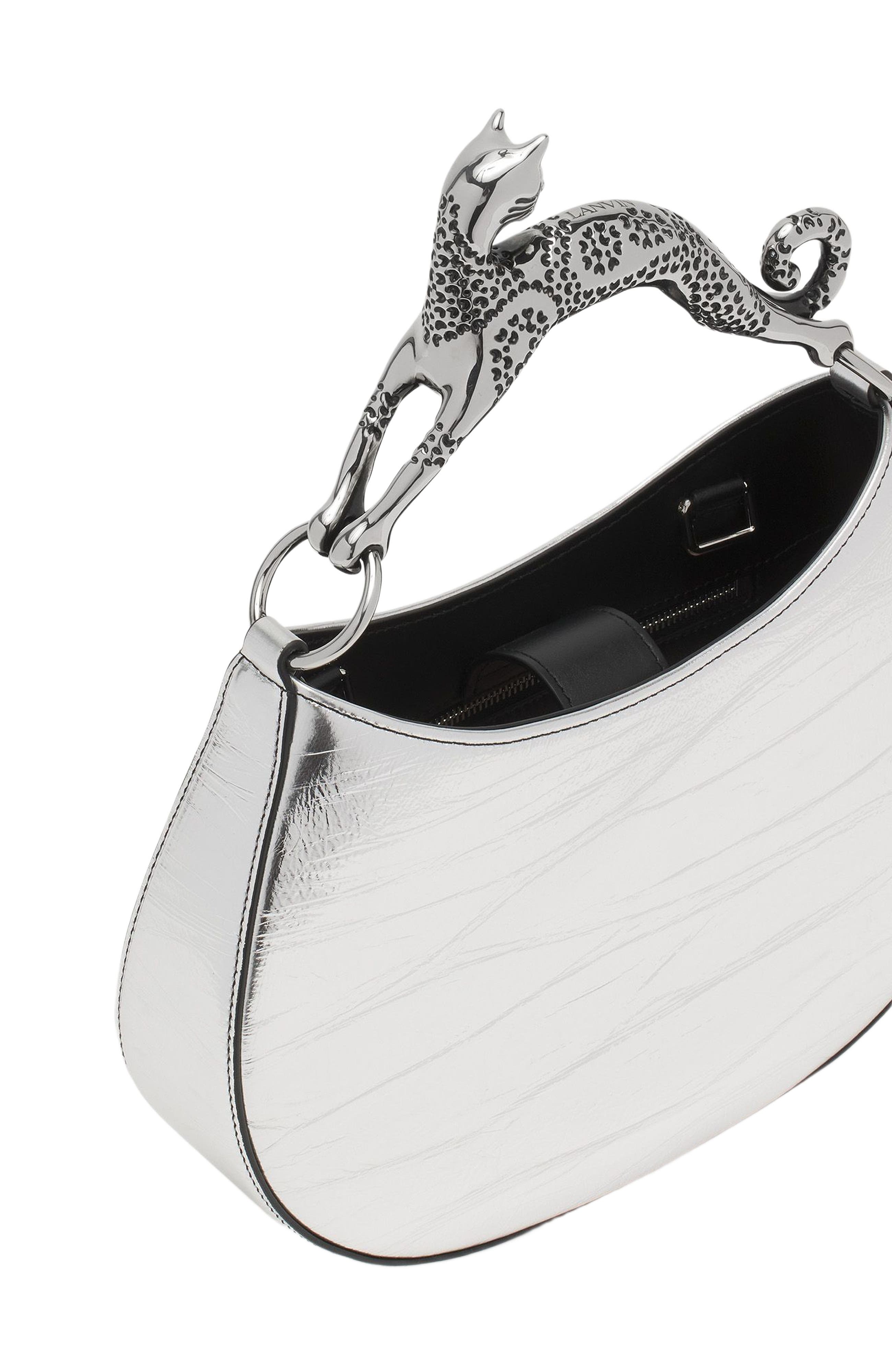 Lanvin Hobo Cat Bag in Metallic Leather, Alternate, color, 