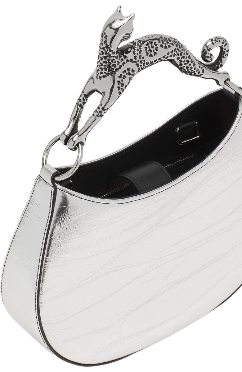 Lanvin Hobo Cat Bag in Metallic Leather, Alternate, color,