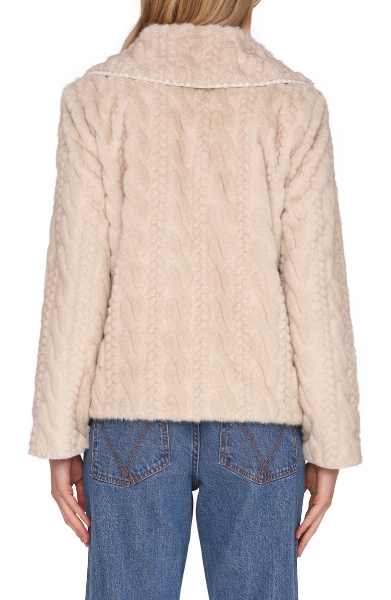 Avec Les Filles High Pile Fleece Jacket, Alternate, color, Sand Cable