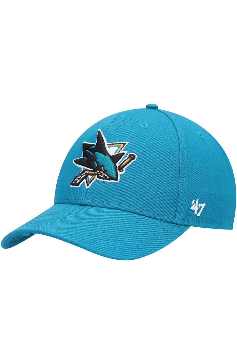 '47 Men's '47 Teal San Jose Sharks Legend MVP Adjustable Hat, Main, color, 