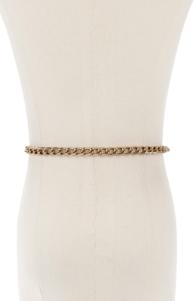 Kurt Geiger London Sun Charm Chain Belt, Alternate, color, Gold