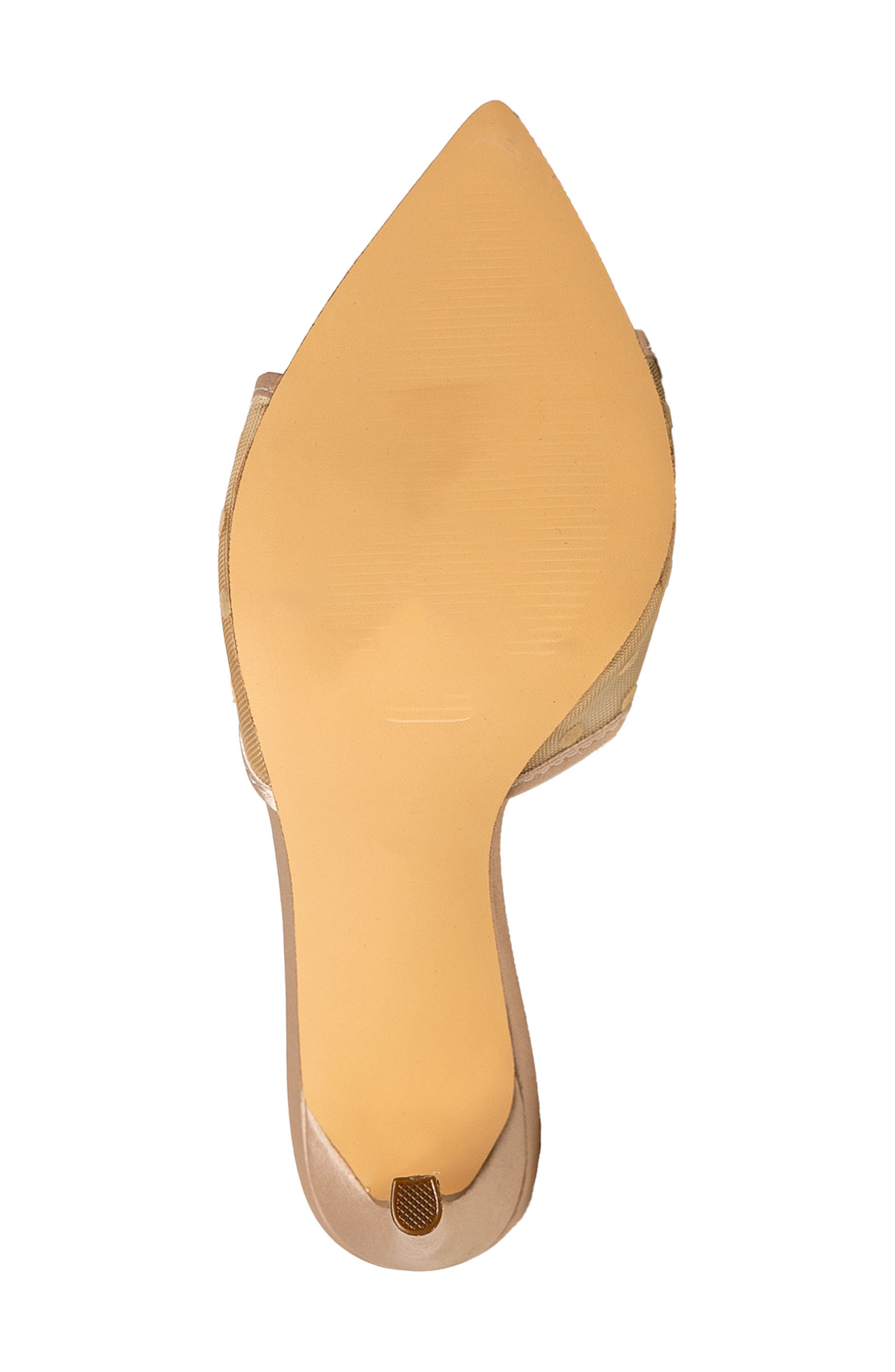 Polka Dot Mesh Slide Sandal, Alternate, color, NUDE
