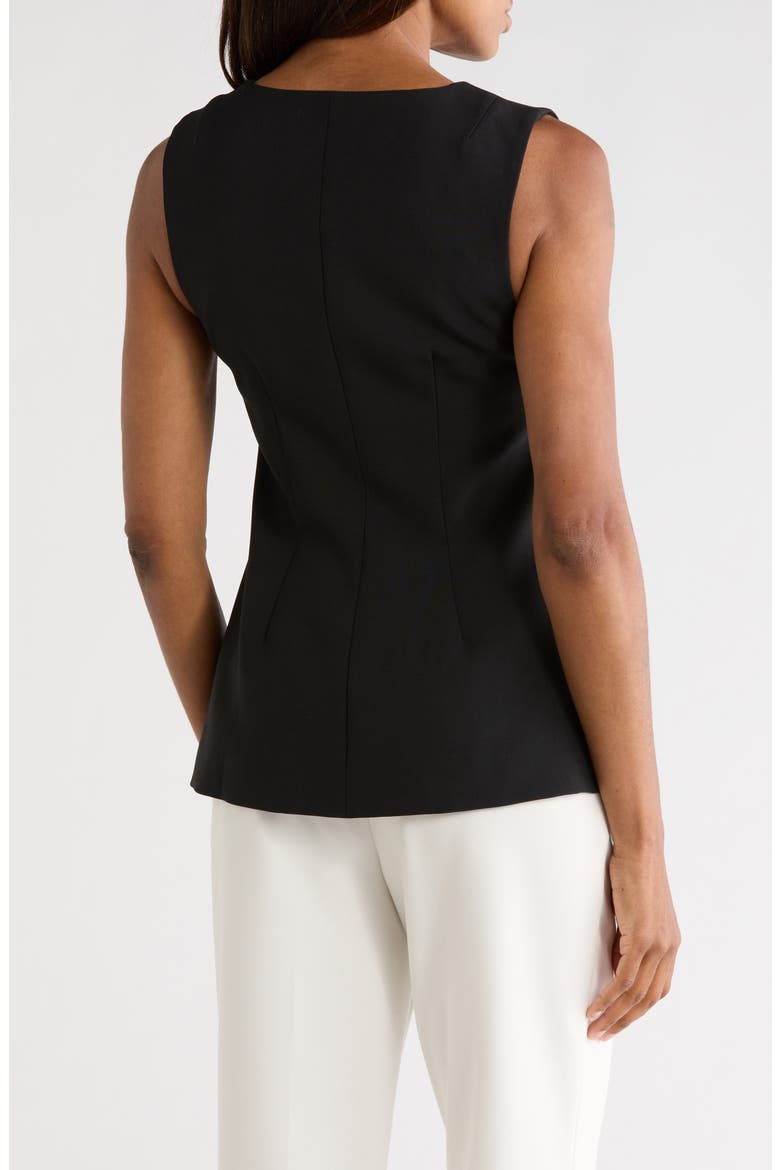 Refined Suiting Button Front Vest, Alternate, color, BLACK