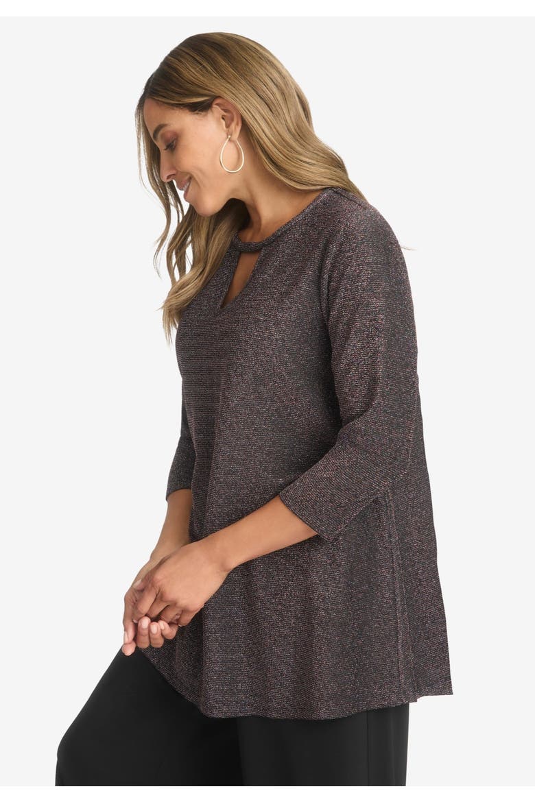Keyhole Shimmer Tunic, Alternate, color, BROWN SHIMMER