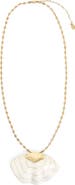 Clare V. Clamshell Pendant Necklace