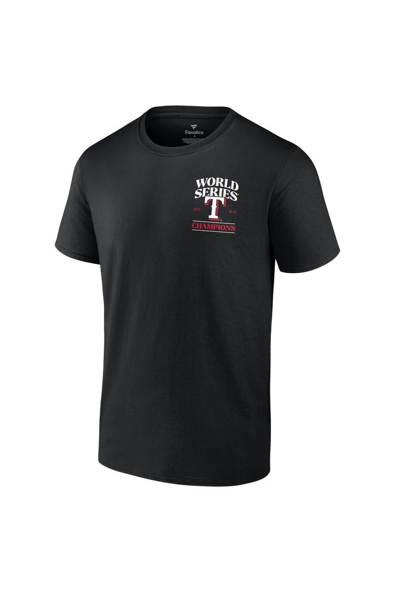 Men's Fanatics Branded  Black Texas Rangers 2023 World Series Champions Big & Tall Roster T-Shirt, Alternate, color, Black