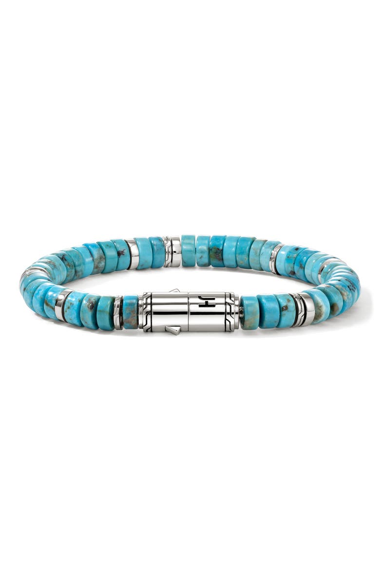 Heishi Beaded Bracelet, Alternate, color, SILVER