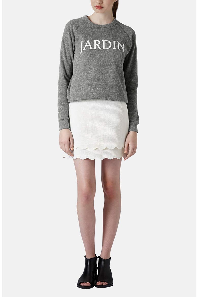 Scallop Hem A-Line Skirt, Alternate, color, CREAM