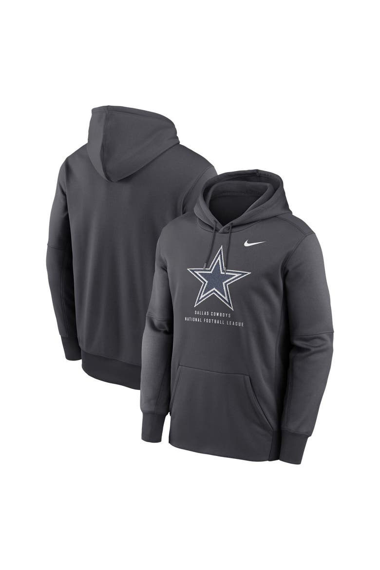 Men's Nike Gray Dallas Cowboys Toss Sweep Therma-FIT Hoodie, Main, color, Gray