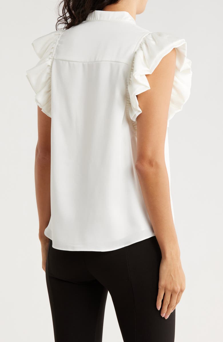AREA STARS Drew Ruffle Sleeve Top, Alternate, color, White