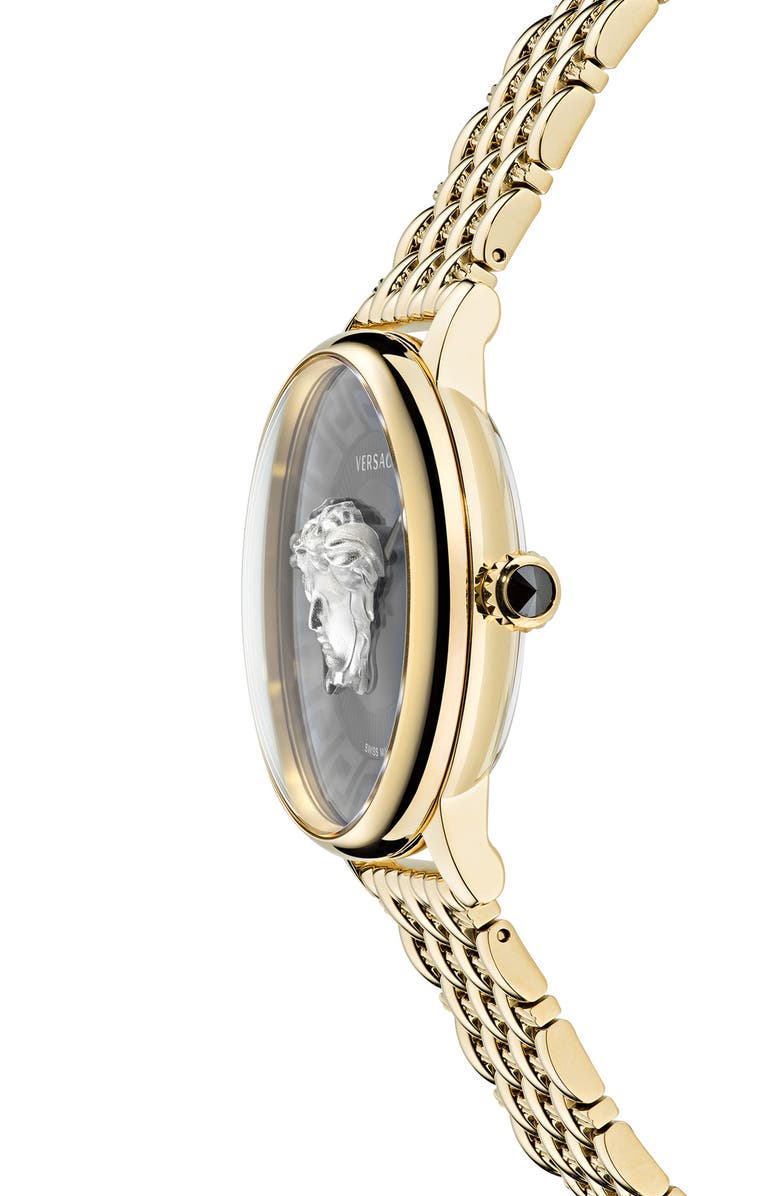 Versace Medusa Alchemy Bracelet Watch, 38mm, Alternate, color, Ip Yellow Gold