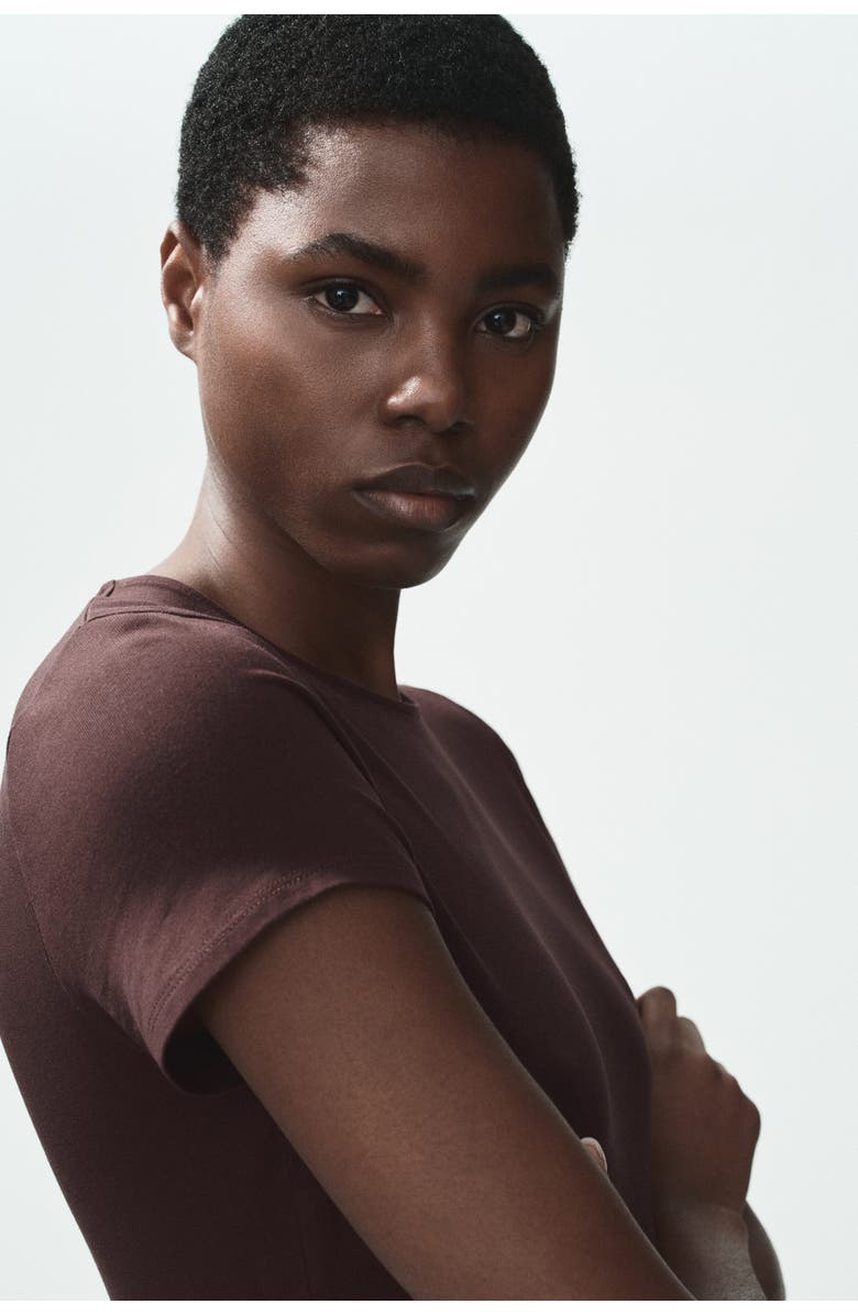 H&M Midi T-shirt Dress, Alternate, color, Dark Brown