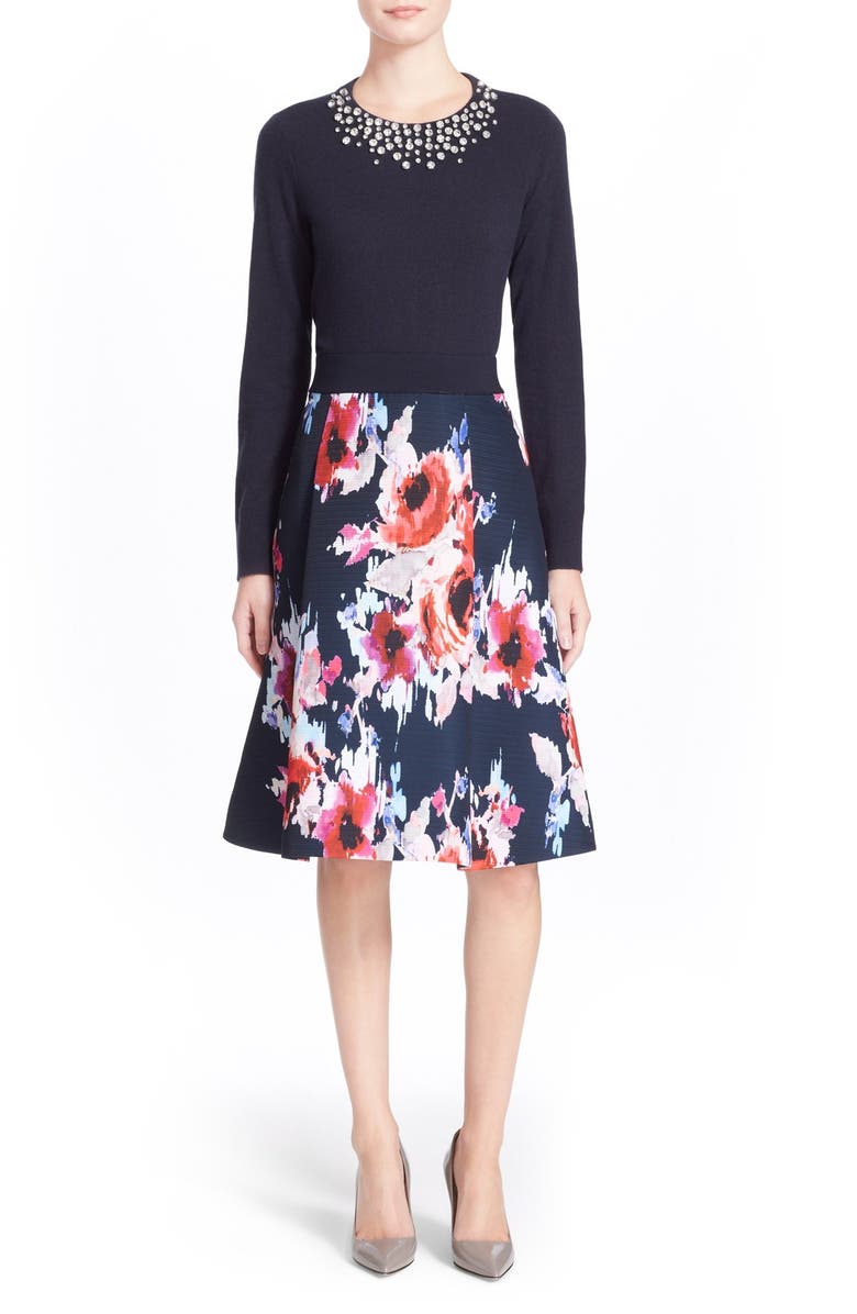 Kate Spade New York 'hazy floral' print midi skirt, Alternate, color,