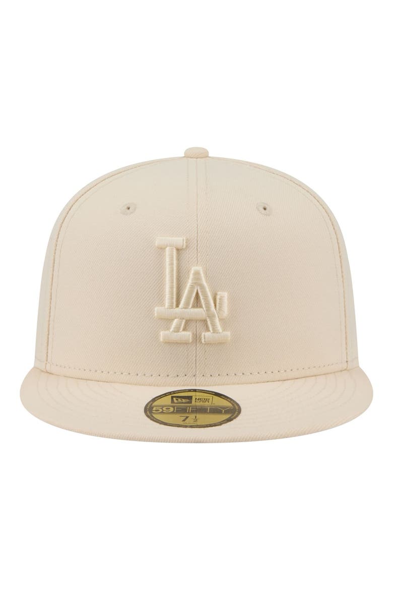 Men's New Era Cream Los Angeles Dodgers Color Pack 59FIFTY Fitted Hat, Alternate, color, Cream