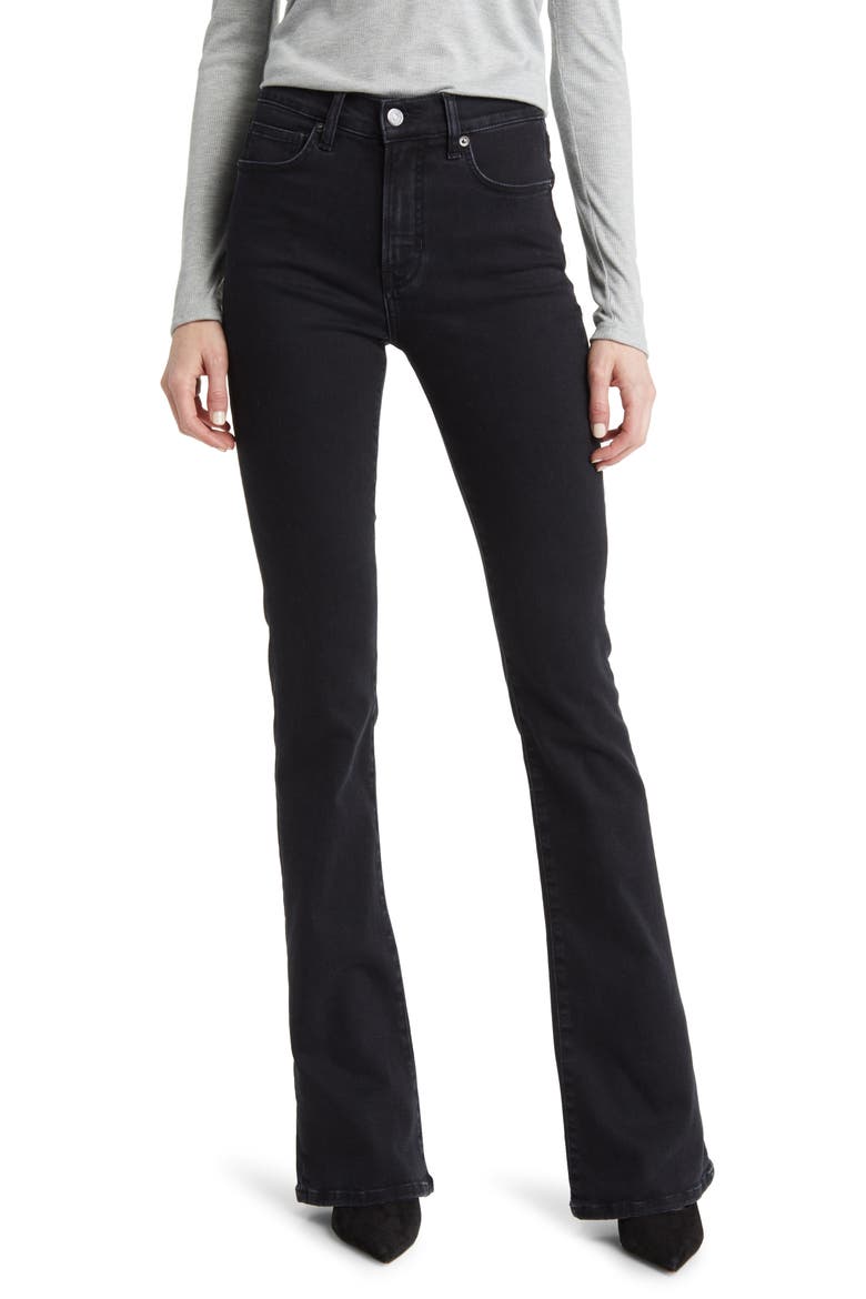 Beverly High Waist Skinny Flare Jeans, Main, color, WASHED ONYX
