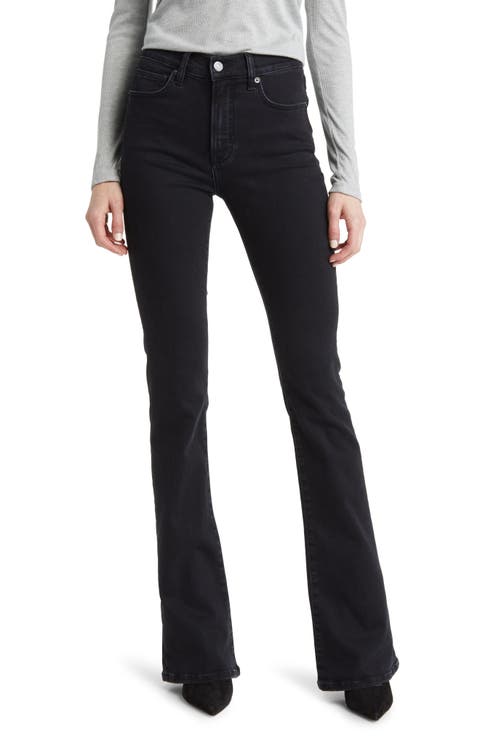 Beverly High Waist Skinny Flare Jeans (Washed Onyx)
