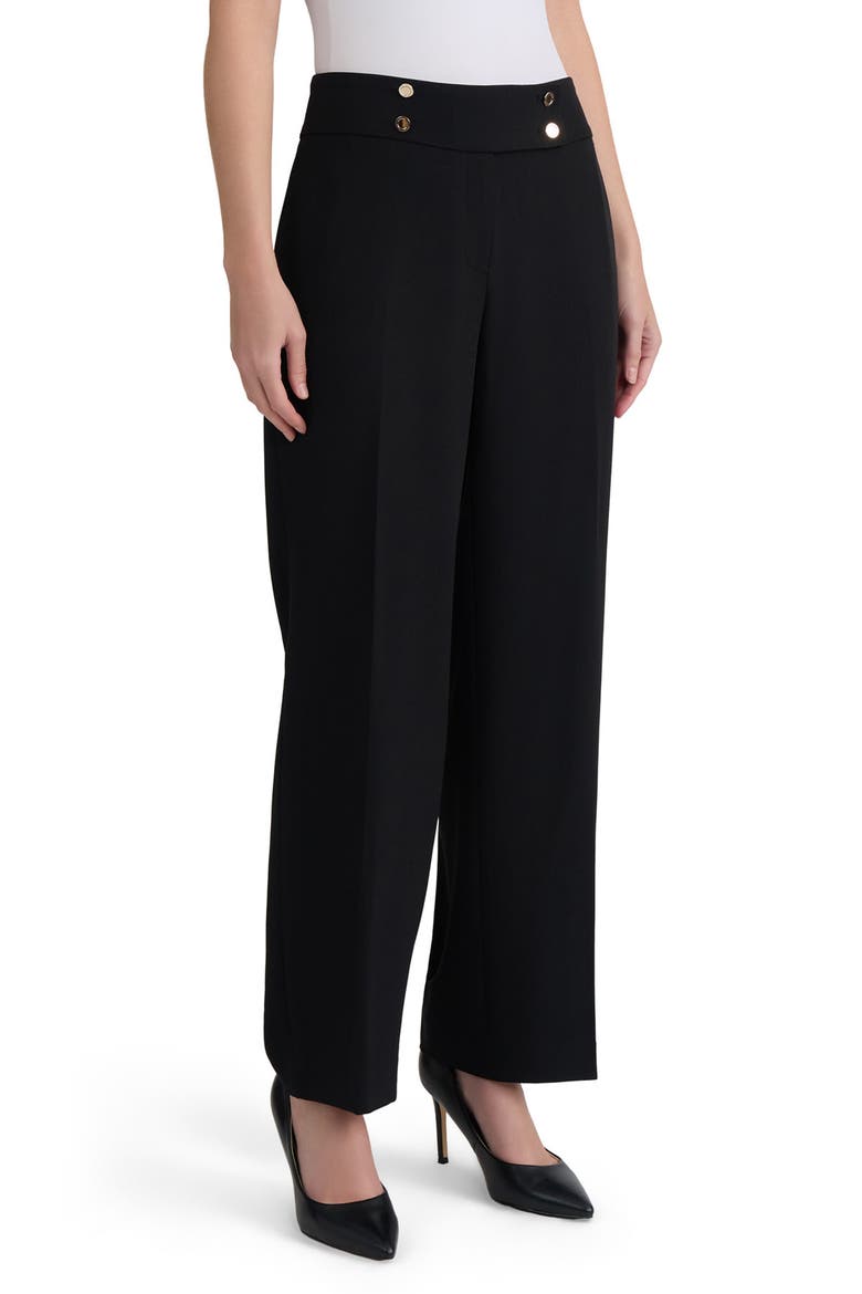 Tab Waist Wide Leg Pants, Alternate, color, BLACK