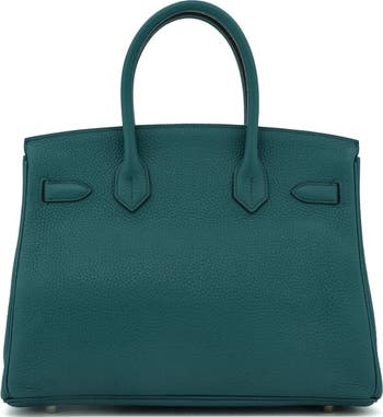 Birkin Handbag Green Clemence with Gold Hardware 30
