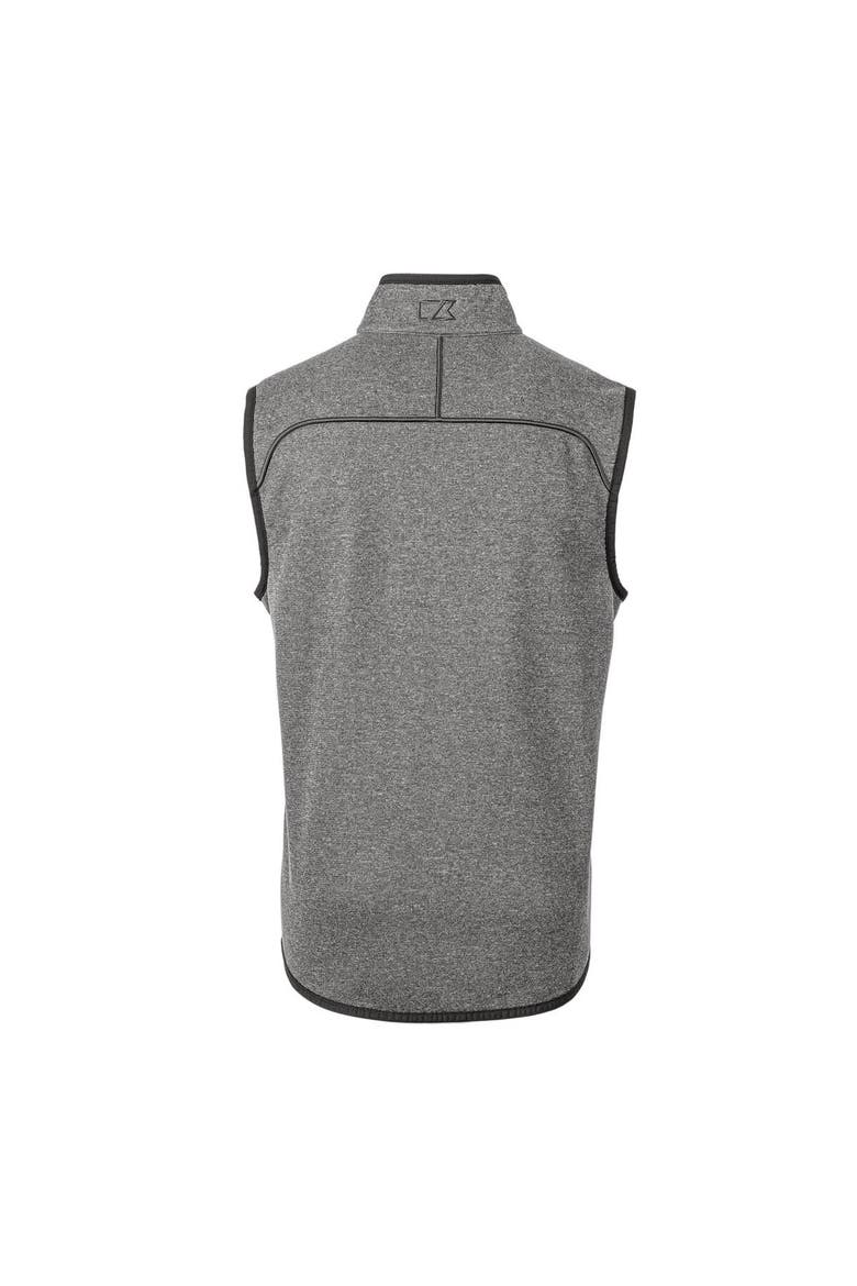 Men's Cutter & Buck Heather Gray Tampa Bay Buccaneers Throwback Logo Mainsail Sweater-Knit Big & Tall Full-Zip Vest, Alternate, color, Heather Gray