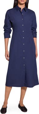 Theory Fixed Sleeve Poplin Midi Dress