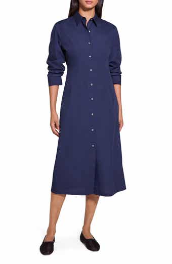 Theory Fixed Sleeve Poplin Midi Dress