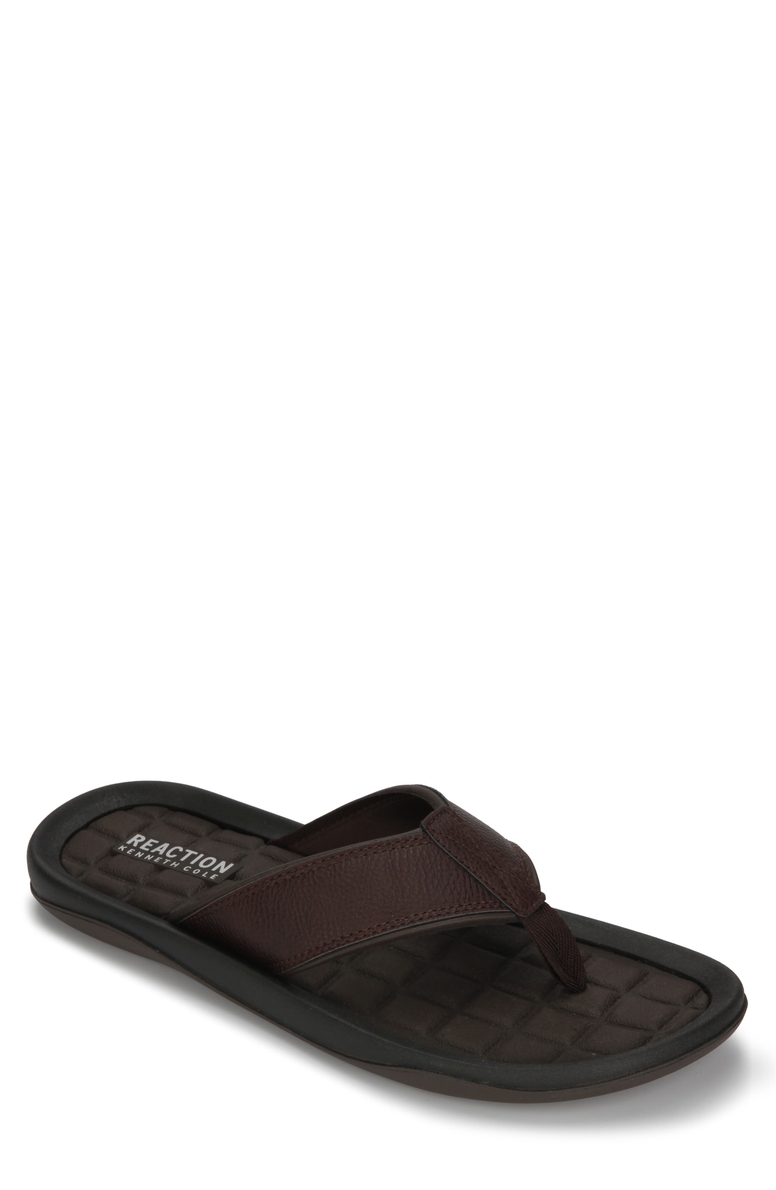 Reaction Kenneth Cole Four Sandal Flip Flop, Main, color, BROWN