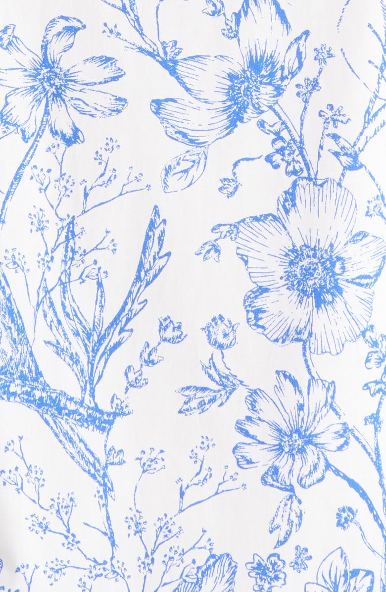 SUGARLIPS Eve Floral Taris Ruffe Cotton Minidress, Alternate, color, White/ Blue